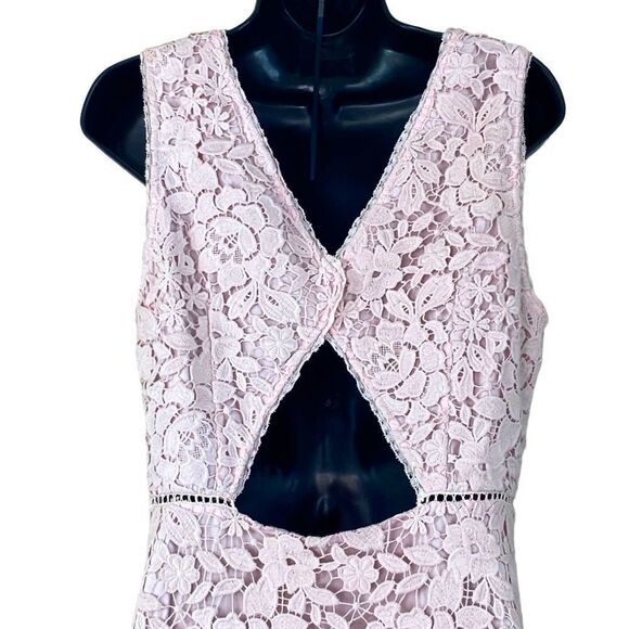 Joie Pale Pink Bridely Lace High Low Sleeveless Cut Out Dress Sz 8 - Picture 8 of 16